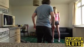 Tall stunner Jentina Small sucks dick before pounding