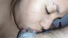 Fucking and mistreating this bitch's throat with his hard cock