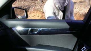 Hot babe hitchhiker get fucked, robbed and abandoned on the road in the middle of the forest HD 4K