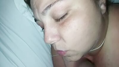 Chubby white girl sucks a massive black shaft and gets analyzed