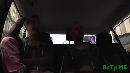 Handsome twinks enjoy car sex