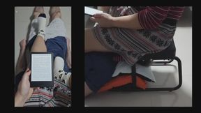 Reading Erotica on His Face - 1080p - Queen Nana enjoys a femdom novella while facesitting her human chair