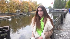 Russian beauty takes hard anal and facemask of cum