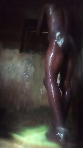 Taking my early morning bath