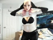 Cecile and Del Pt5! Unmasking female rubber doll Del from her kigurumi mask Jill!