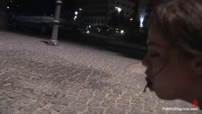 Beautiful Czech Girl Exposed on the Streets at Night