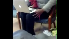 FLASHING AND CUMMING IN THE LIBRARY