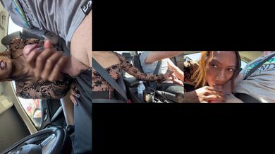 Jerked Off While Driving! Real Public Handjob