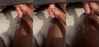 Under Stall Jerk & Cum For Uncut Cock
