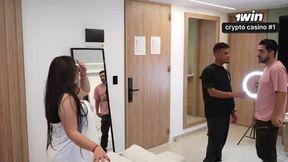 Intense bi-racial 3some with fledgling BBW and thick cock, giant tits, cowgirl riding, cumshot!