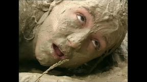 Mud Covered Slut Ass Fucked and Cummed on Pink Pussy by Huge Cock