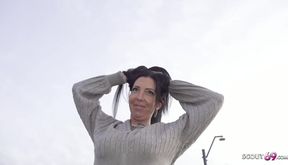 GERMAN SCOUT - Inked German Cougar Sara Deluxe with Big Ass First Time Casting Fuck after Pick Up