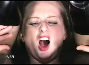 Blonde chick gets wax and whipping punishing