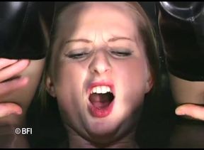 Blonde chick gets wax and whipping punishing