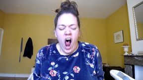 Yawning and Measuring Mouth with Morning Breath
