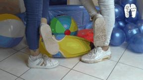 Inflatables crushed under old Sneakers