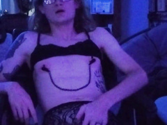 Fresh Trans Woman is locked in her cage and just wants