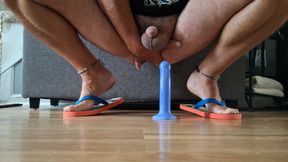 Riding my girlfriend's dildo until I can't take it anymore