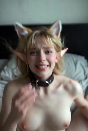 Slim teen bounces her tits in rough sex play