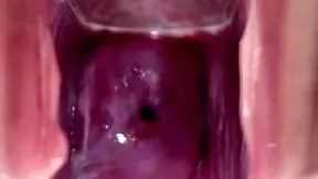 Cervix Throbbing and Flowing Oozing Cum During Close Up Speculum Play