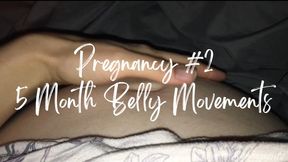 Pregnancy #2 - 5 Month Belly Movements - A candid scene featuring Pregnant Belly, Belly Fetish, Belly Rubbing, & Belly Button Fetish ft MILF Sassypantz
