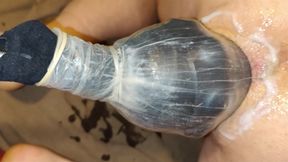 huge dildo doggy  anal stretch POV