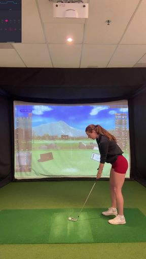 Trying to Golf in a Simulator with My Lush in! Trying Not to Cum While I Swing!