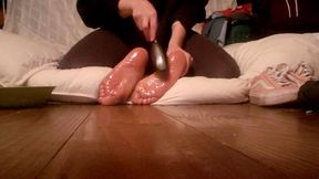 Foot Tickling on Argentine Girl - Shoes, Socks, Barefoot with Hands, Feather, Oil and Hairbrush Part 2
