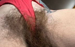 Hairy Pussy in Red Panties