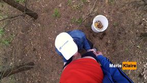 Public blowjob pov in forest &mdash;  we were nearly caught &mdash;  outside cumshot mouth