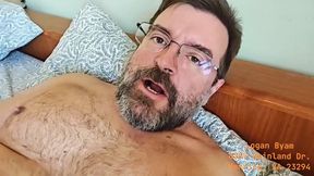 Logan Byam stroking cock to intense orgasm