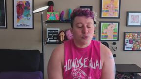 FTM Tboy Purple Hair Gapes Squirts Njoy Wand Flood Destroyed