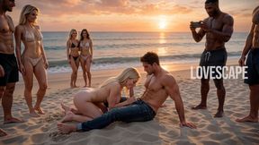 Blonde Sucks Cock On The Beach (AI)