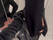 Hijabi in leather was fucked in mouth and pussy