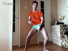 Naked Boy Shakes Cock and Cums with Vibrator