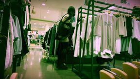 Transgirl's Massive Dildo Mall Walk Ass Destroyed Gushing Cum