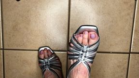 Toe Wiggling In New Silver Sandals