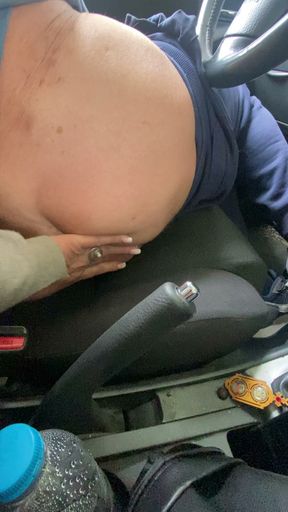 Fingering His Ass in Car
