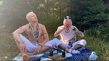 A big-dicked nomad fucks a student hard at a rest stop in a picturesque video - a juicy asshole fuck of a twink