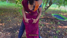 Face fucking my Best Friend's Wife. Cheating Saree Sex in Outdoor. Deepthroat Milf