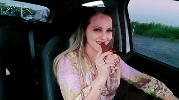 SEXY LADY SMOKING - CAR