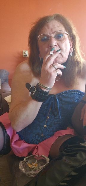 Enjoying a cigarette