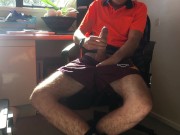 Tradie wanks in the site office