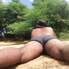 313 Fucking hard in the horny bushes after bathing in the river