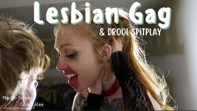 Lesbians Gagged and Drooling Spitplay