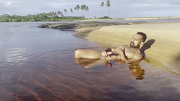 Naked and Jerking off inside a Lagoon