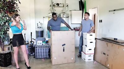 Busty whore Brooklyn Chase is getting nailed by two gifted guys