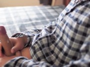 Vocal Teen In Pajamas Has Twitching Cumshot