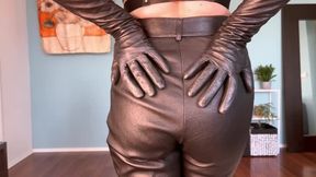 Horny goddess in real leather