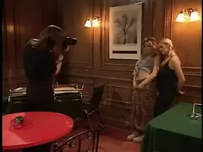 Hot chick gets doggied by big cock while GF rubs her snatch